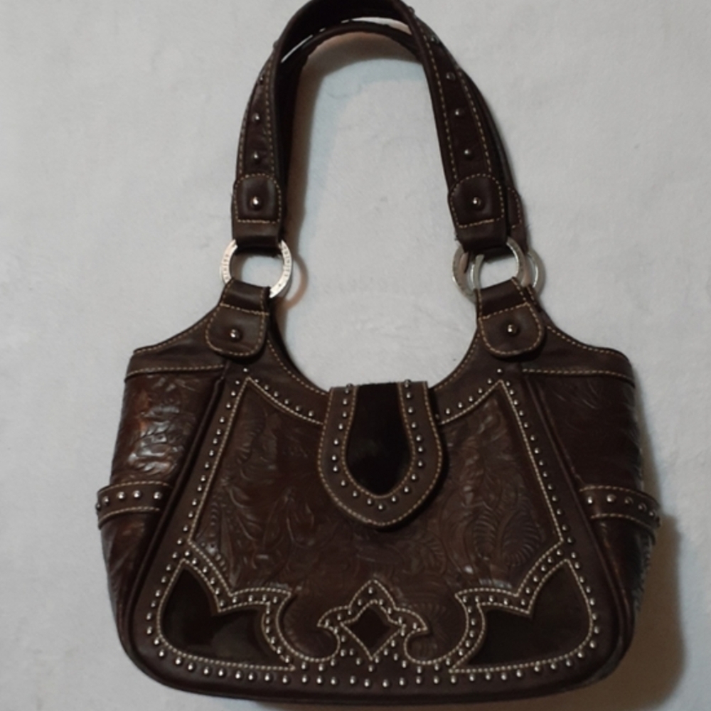 Elegant Brown Leather Handbag